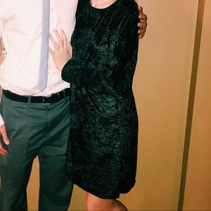 Soft Faux Velvet LBD with Back Cutout